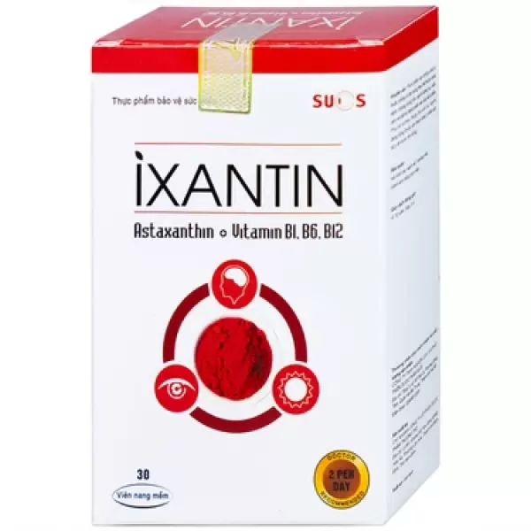 Viên uống Ixantin Sucs bổ sung astaxanthin và vitamin B1, B6, B12 giúp cải thiện thị lực