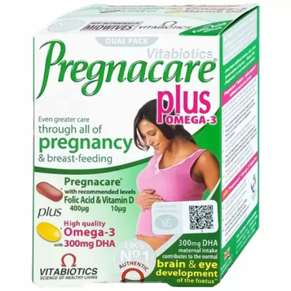 Viên uống Pregnacare Plus Omega-3 Vitabiotics bổ sung Vitamin, Omega-3 và khoáng chất